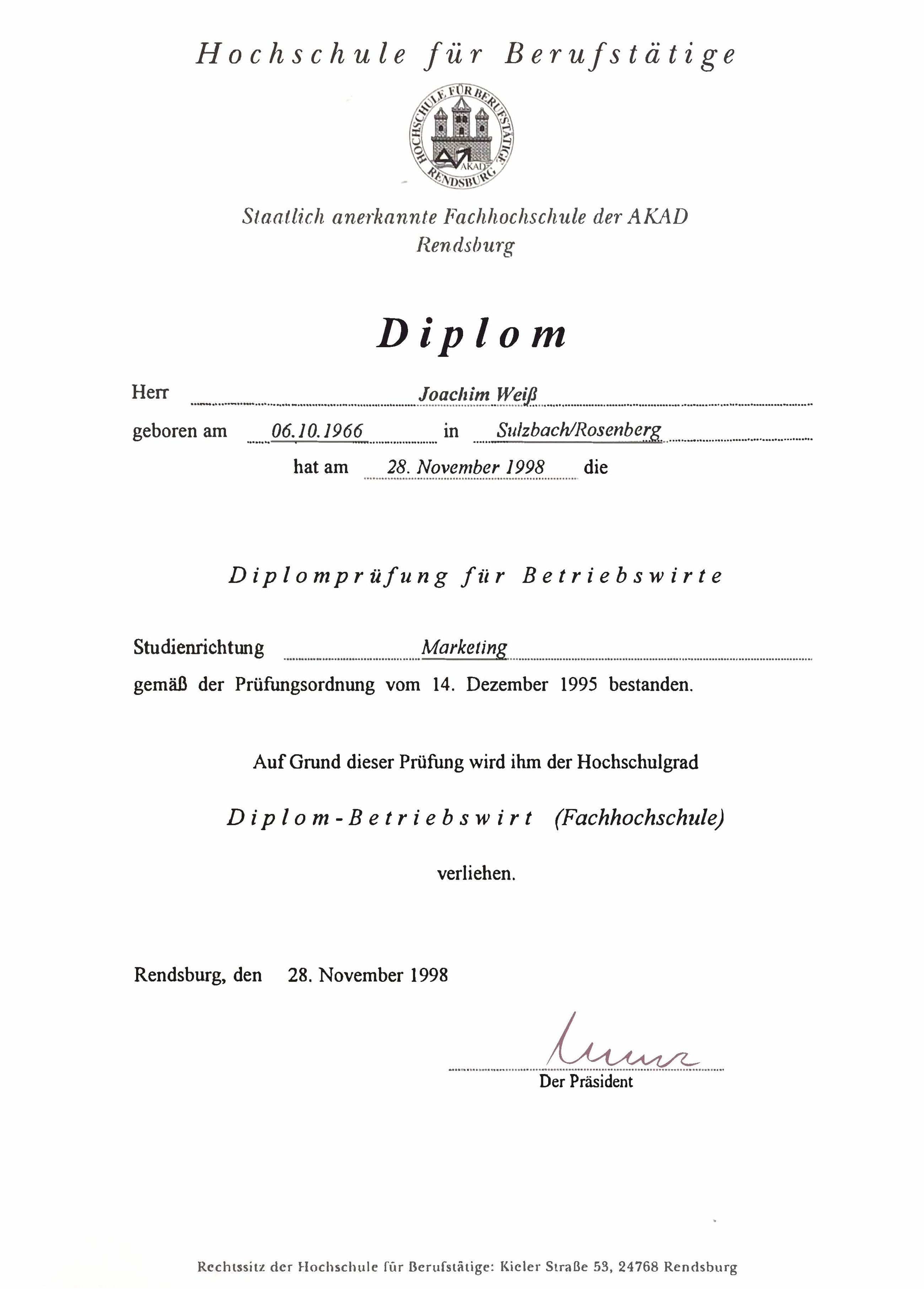 Diplom Betriebswirt (FH)